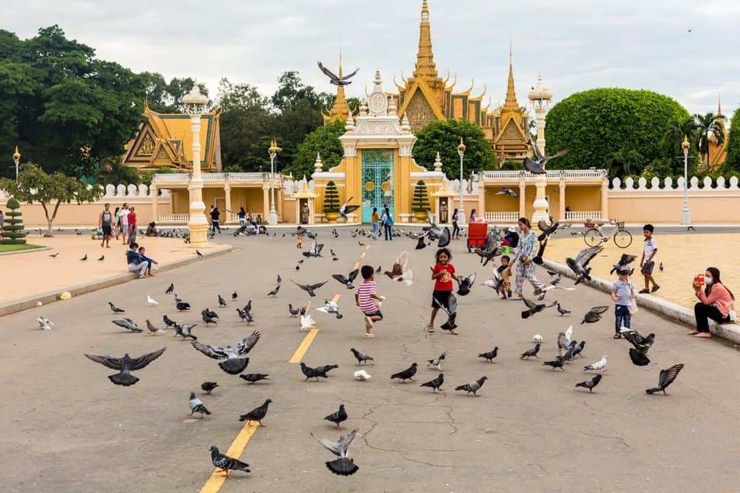 National Geographic Travelさんのインスタグラム写真 - (National Geographic TravelInstagram)「Photo by @robert_ormerod | Children run through a crowd of pigeons in front of the gates to the Royal Palace in Phnom Penh, Cambodia. Who still gets that familiar urge to run through a flock of pigeons like this, whether you actually do it or not? Answers received via carrier pigeon only ... or alternatively, comment below.」3月28日 17時08分 - natgeotravel