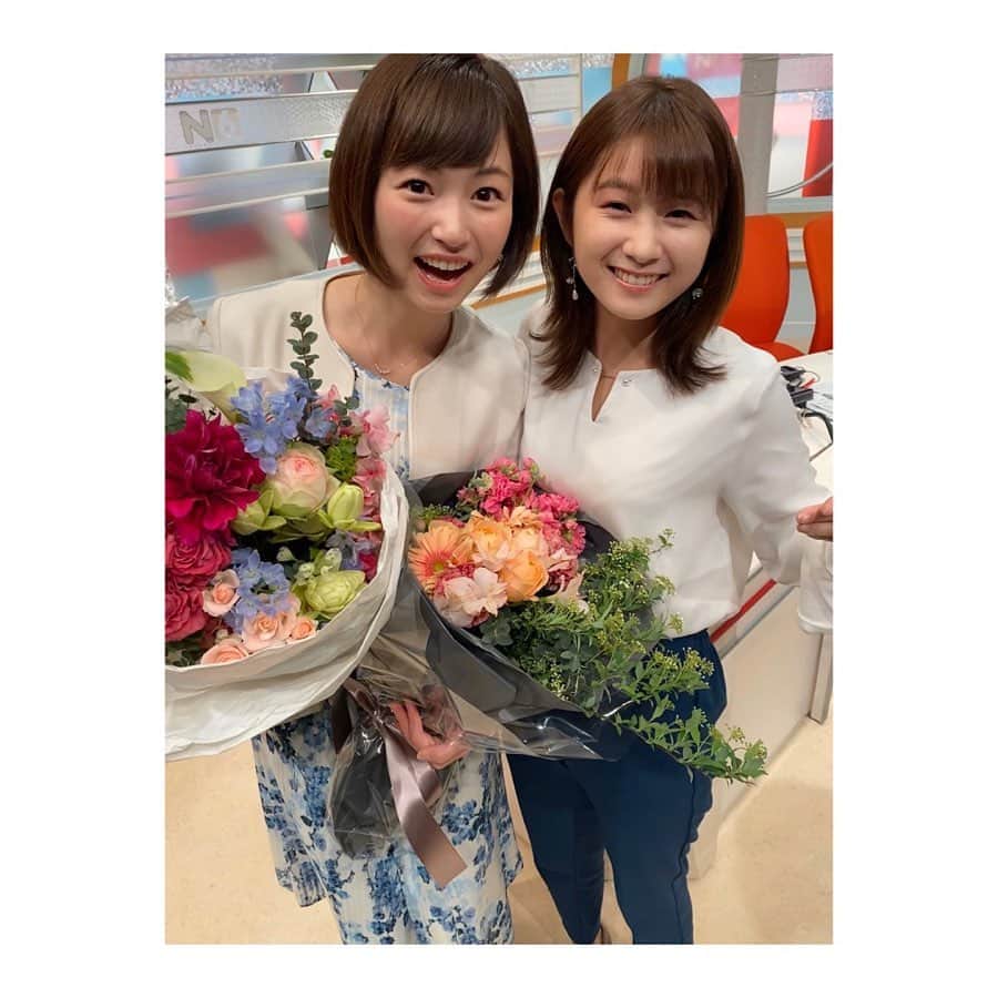 尾島早都樹のインスタグラム：「えまさんご卒業 おめでとうございます🌸🎓 . いまだに実感がなくて、 月曜日新クールが始まってからじわじわと えまロスになるんだろうなーと思っています😢 . どんな時でも明るくて ほんとうに優しくて心強い先輩でした。 ２年間ありがとうございました💐♡ . 富山からこれからも応援しています！🌷 . #菅久瑛麻  #チューリップテレビ #N6 #アナウンサー #ご卒業おめでとうございます #誕生日1日違い #血液型も一緒  #また遊びましょう #遊びにいきます #餃子も食べましょう🥟」