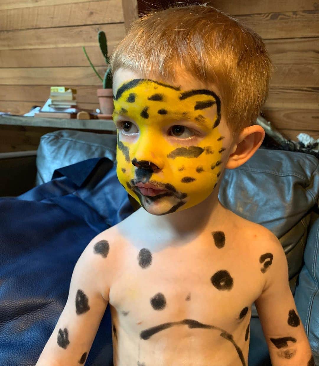 マンディクーンのインスタグラム：「Happy 4th Birthday, my dear Grey Wilden. You are so loved and so loving. ❤️🐆❤️ #makeamericagreyagain」