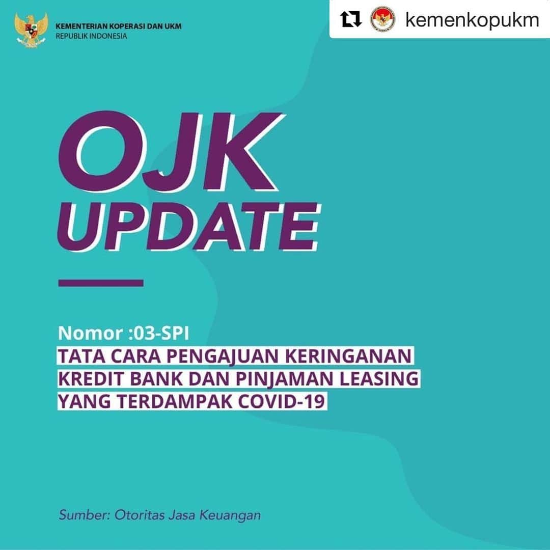 Raffi Ahmadさんのインスタグラム写真 - (Raffi AhmadInstagram)「#SobatKUKM ada update dari @ojkindonesia nih. Untuk yang ingin mengajukan keringanan pembiayaan. ikuti informasi resmi dari Bank/Leasing secara online ya, tanpa perlu datang langsung. ⁣  Selalu waspada tetap optimis. Jaga kesehatanmu dengan #DiRumahAja  #SiapBersamaUMKM #KoperasiKeren #UMKMNaikKelas #BersamaLawanCorona  https://www.instagram.com/p/B-S7EaTDMrV/?igshid=2bdnnu1r401q」3月29日 12時44分 - raffinagita1717