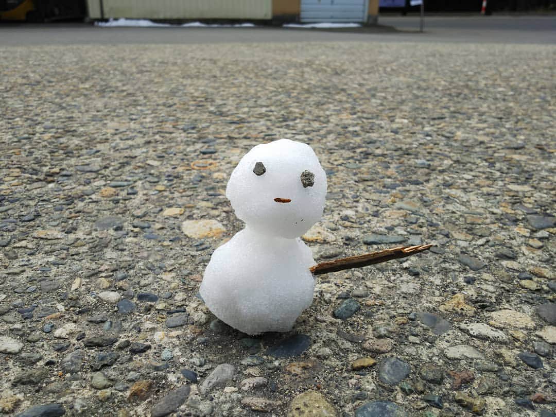 市川みかのインスタグラム：「Out of season snowman☃️ . #fukushima #aizu #snowman #trip #travel #photography #japanesegirl #photooftheday #picoftheday #tagsforlikes #tflers #follow #instagood #instadiary #instalike #instamood #instalove #instafollow」
