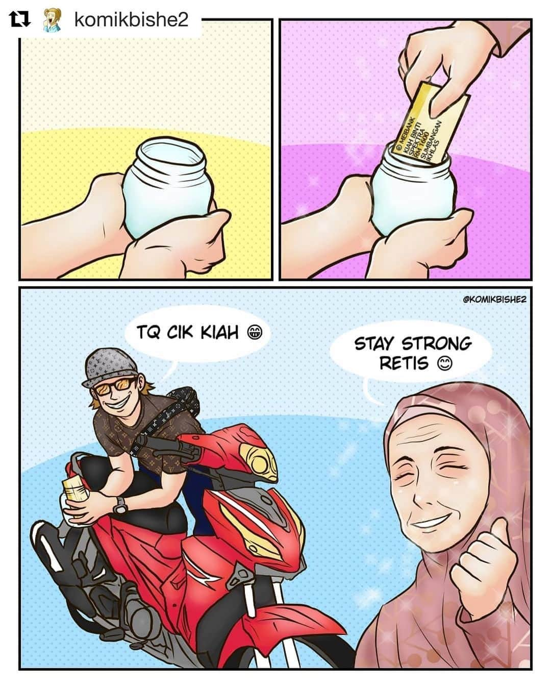 Koleksi Komik Malaysiaさんのインスタグラム写真 - (Koleksi Komik MalaysiaInstagram)「#Repost @komikbishe2 with @get_repost ・・・ Salurkanlah bantuan kepada yang memerlukan terutamanya sewaktu wabak ni 😊 #pembaris . Jemput like, share bersama kawan2 dan follow untuk ikuti komik terbaru seterusnya 😁✌ . #komikbishebishe#komikpendek#shortcomic#komikmalaysia#gengkomikdigital#gengkomik#komiklawak#komikmelayu#lawakdeep#koleksikomik#pencurikomik#dailylife#lawakhambar#lawakkeder#mudahterhibur#sukakongsi#medibangpaintpro#officelife#movementrestrictionorder#kawalanpergerakan#cikkiah」3月29日 18時41分 - tokkmungg_exclusive