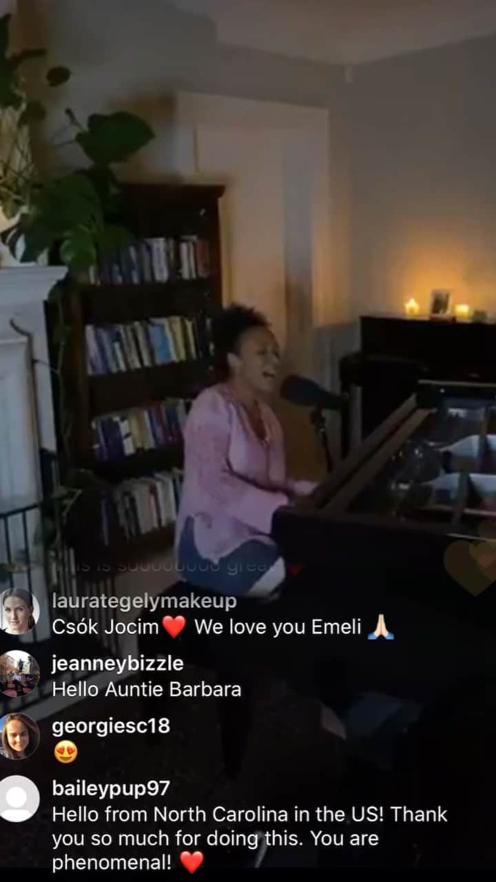 Emeli Sandéのインスタグラム：「Thank you so much for connecting with me on Friday night. Sorry about the video quality (WiFi not great) but it all came from the heart and I hope it can offer you some peace ❤️🕊 (Backing vocals by my nephew) ending in Pt.II」