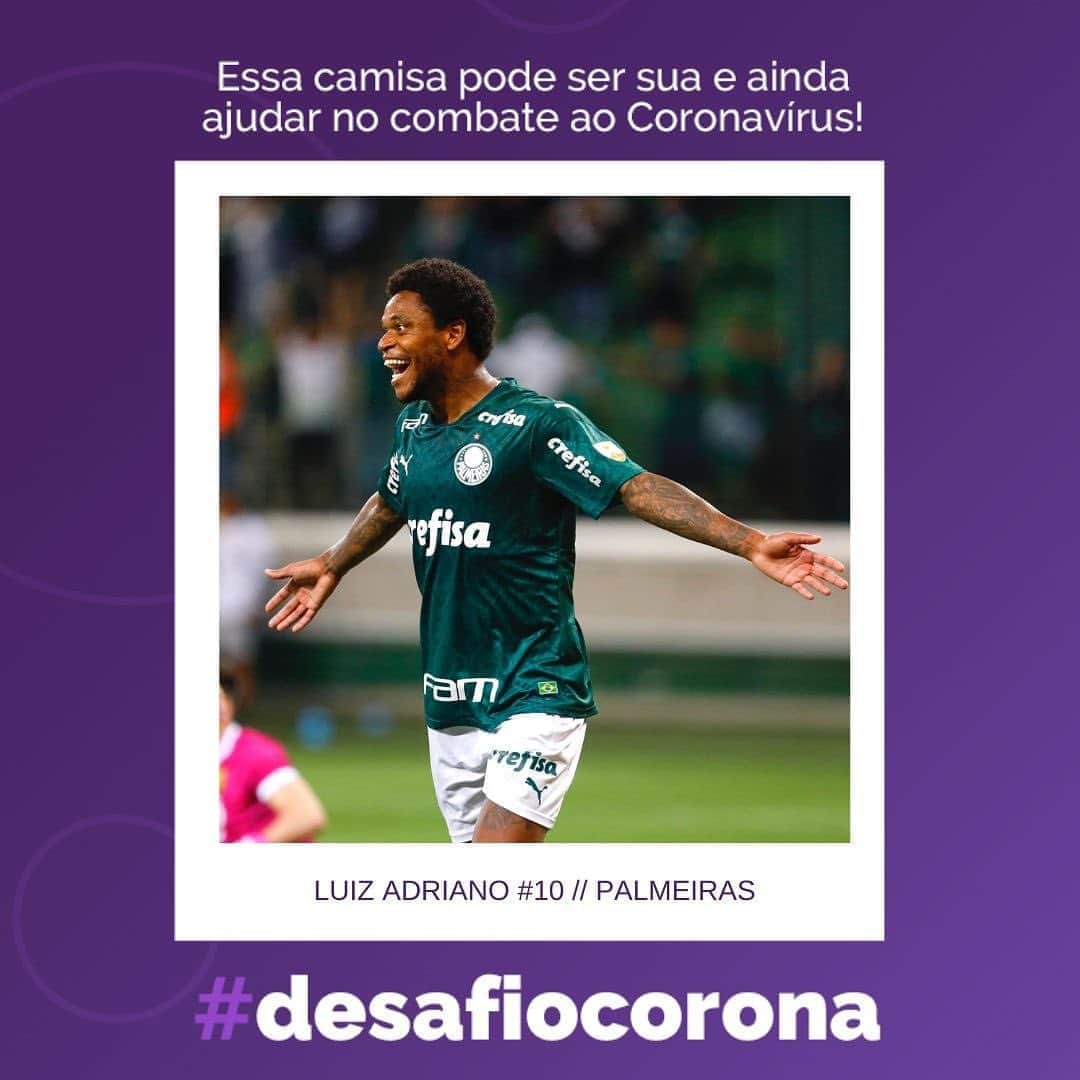 ルイス・アドリアーノのインスタグラム：「”Estou participando do @desafiocorona. Você também pode ajudar! Craques do mundo inteiro estão participando. Acesse www.desafiocorona.com.br . Juntos, vamos vencer esse desafio”」