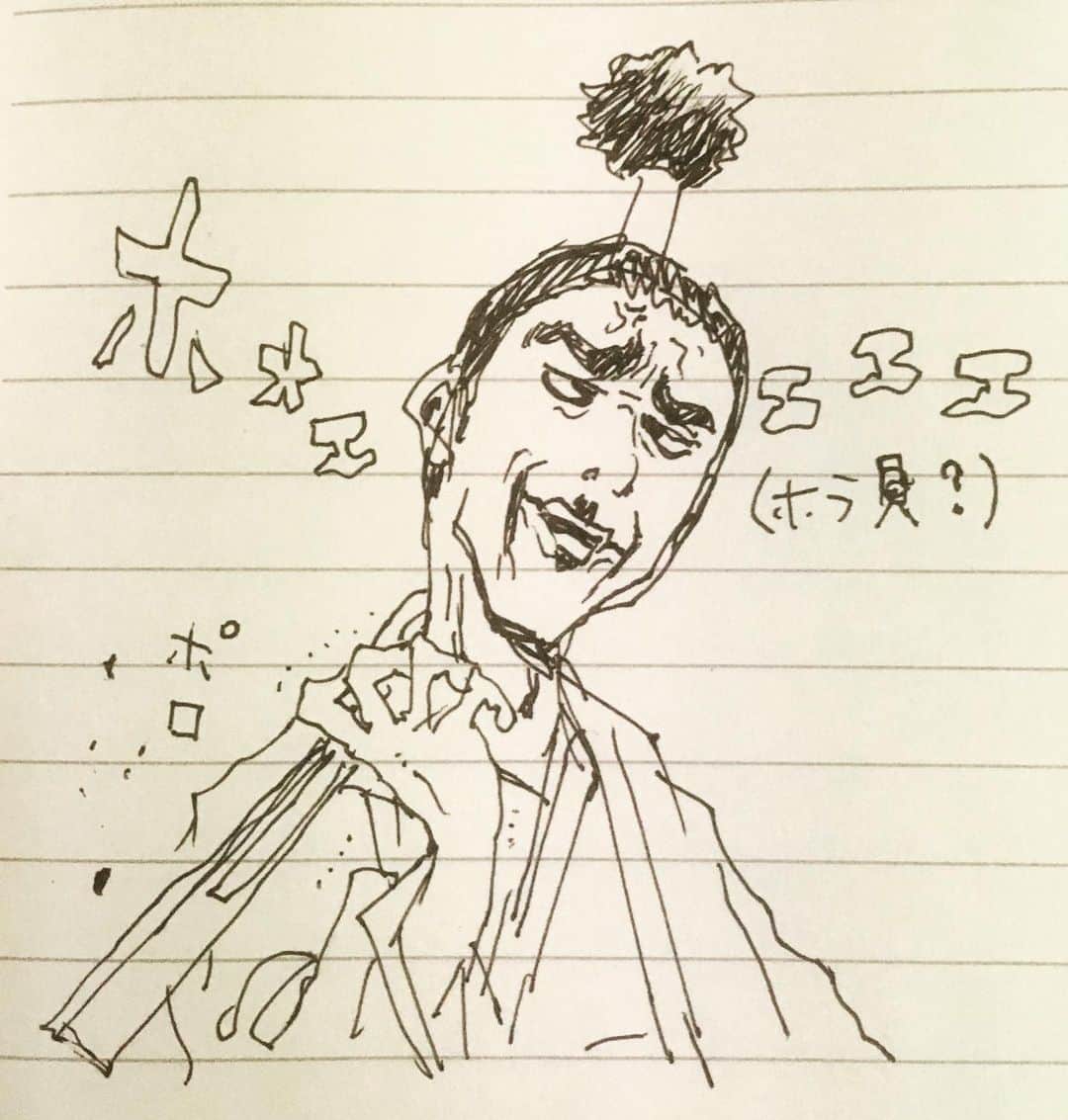 長田悠幸さんのインスタグラム写真 - (長田悠幸Instagram)「何か描こうと思ったら真っ先にこの絵が浮かんだ。コロナに対してキレてるんだと思う。刀を抜いてぶった切って欲しかった。ご冥福をお祈りします。」3月30日 17時06分 - osaraufo