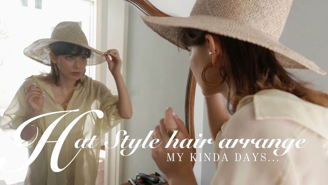 JUNNAのインスタグラム：「YouTube「my kinda days...」 ハットヘアアレンジ編を公開しました🙏  ETRÉ TOKYOの春の新作お洋服たちと共に @marihoja さんと一緒に作った コラボハットを使った簡単ヘアアレンジ。 どれもとても簡単なものです👍  是非ご覧下さい😌  編集は @isagram.inc  @kaisei_921  の海コンビ🏖❤️& @liveglen_ YouTubeはインスタトップページからご覧いただけます コメントはYouTubeのコメント欄でお返事します😊 ・ #YouTube ・ #etretokyo#hairstyle#hair #ヘアアレンジ #ヘアスタイル#ヘアアレンジ#髪型 #ボブ#ボブアレンジ #ボブヘアアレンジ #ボブヘアー#ハット#ハットコーデ #帽子 #バックオープンギャザーワンピース#junnaYouTube」