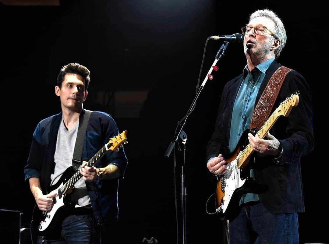 ジョン・メイヤーのインスタグラム：「🎂Happy Birthday to Eric Clapton, who is my hero.」