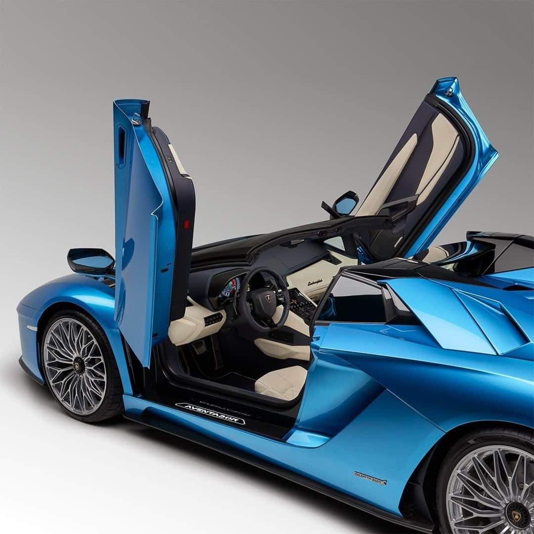 ランボルギーニのインスタグラム：「Elegance leads to perfection; excellence keeps us there.  Just like the Aventador S Roadster has evolved to become great, we need to make the best out of these trying times to come back stronger, which is possible only if we stay safe and indoors right now.  #Lamborghini #AventadorSRoadster #IoRestoAcasa #StayHome #KeepItParked」