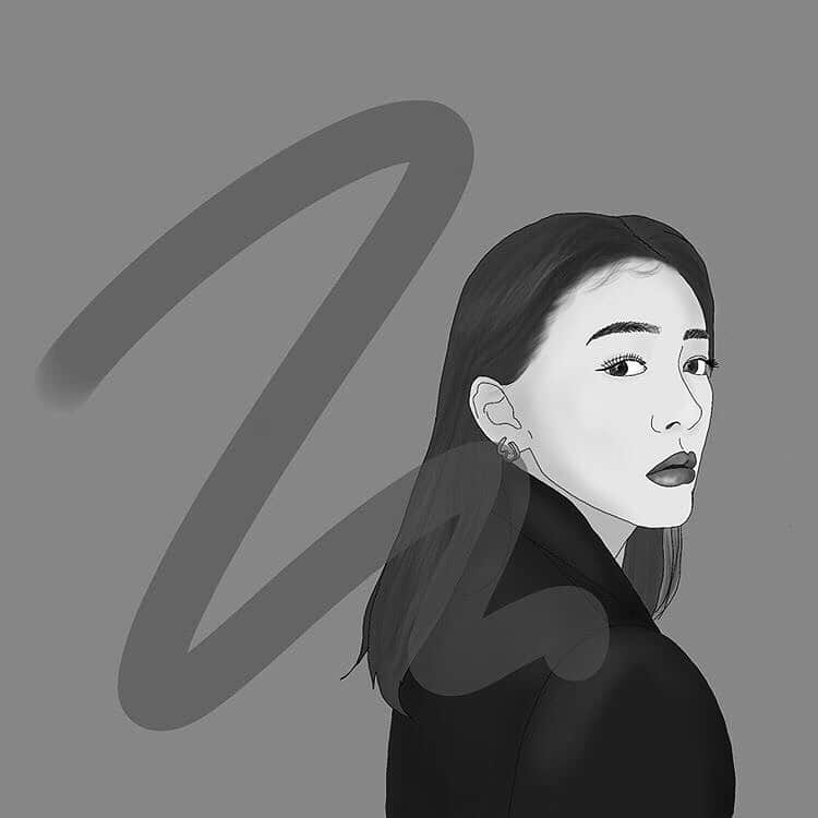 のインスタグラム：「. . @marina55_diptymoila sanが書いてくださった🥺🖤🖤🖤 . #art #illustration #illustgram」