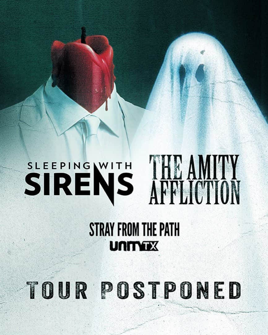 ジャスティン・ヒルズのインスタグラム：「This may not come as a surprise, but we have to announce that we are rescheduling our upcoming tour with The Amity Affliction, Stray From The Path and UnityTX. The health and safety of everyone who attends our shows is of the utmost importance to us, and it is not possible to play these shows as scheduled, in order to follow the current social distancing guidelines.  This all may seem obvious, but we will really look forward to getting back out there and seeing you all.  We will announce new dates as soon as we can, and all previously purchased tickets and VIP WILL be honored for any and all rescheduled shows. In the meantime, stay tuned for updates and please practice the necessary precautions to keep you, your loved ones and our communities safe.」