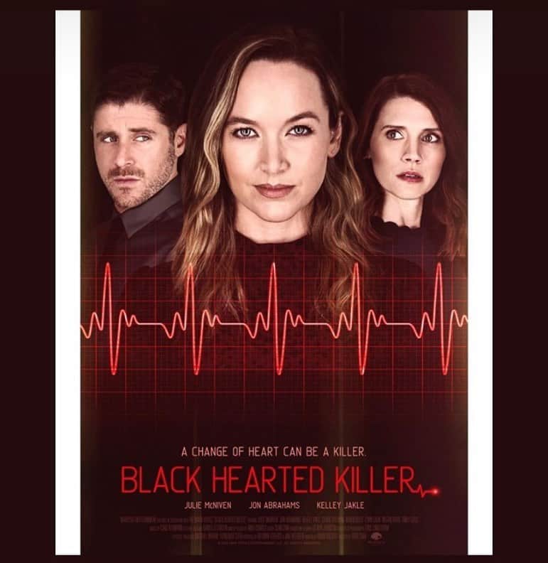 のインスタグラム：「#BlackHeartedKiller . Sunday, April 5, 8pm on @lifetimetv . -Directed by the fab @roxyshih and starring @therealjonabrahams @kelleyjakle @realclarkfreeman @brockvkelly @emilygoss650 @carriebernans @blythehoward  @meggydavis  @mslynnchen -produced by some of my favorite humans @ninthhousefilms @autumnfederici @jakehelgren」