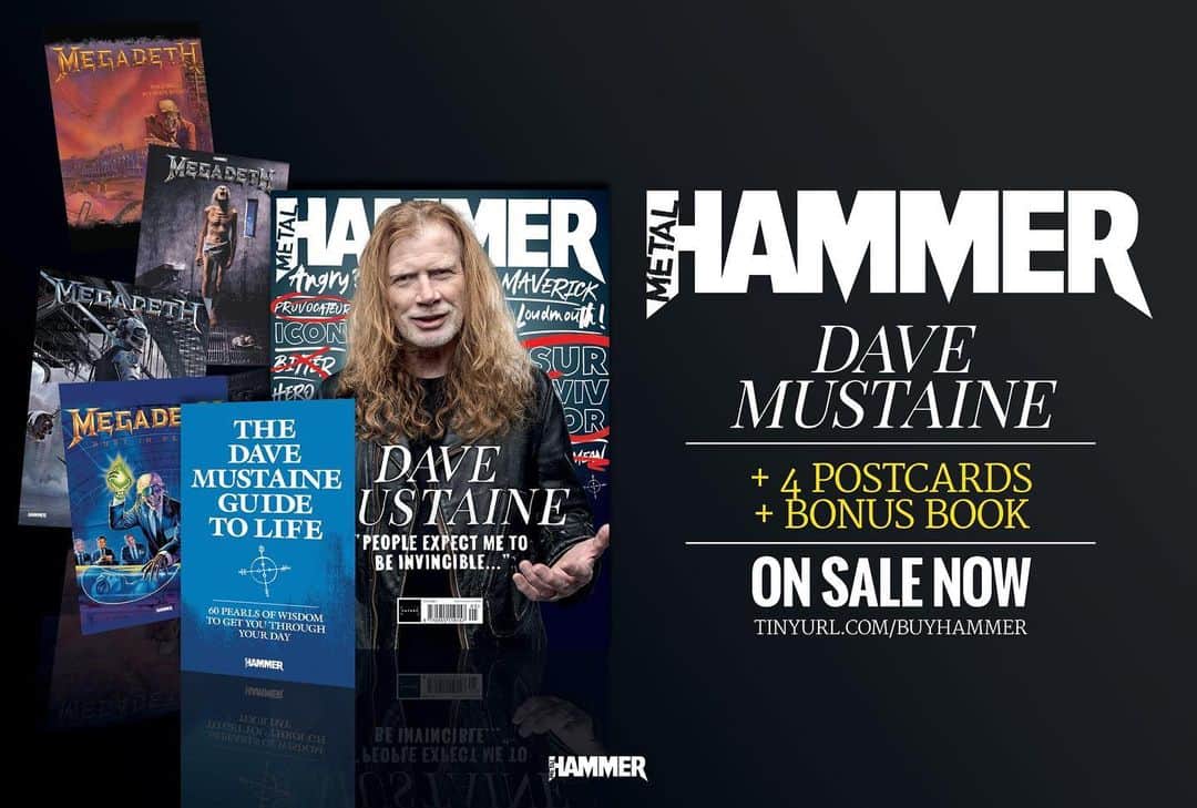 METAL HAMMERさんのインスタグラム写真 - (METAL HAMMERInstagram)「The new issue of Metal Hammer is on sale now and comes with a world exclusive interview with the one and only @davemustaine, plus an exclusive book and four  @megadeth postcards! You can even order it right to your door from the link in our bio 🙌 #megadeth #davemustaine #metal #thrashmetal #metalhammer」3月31日 19時46分 - metalhammeruk