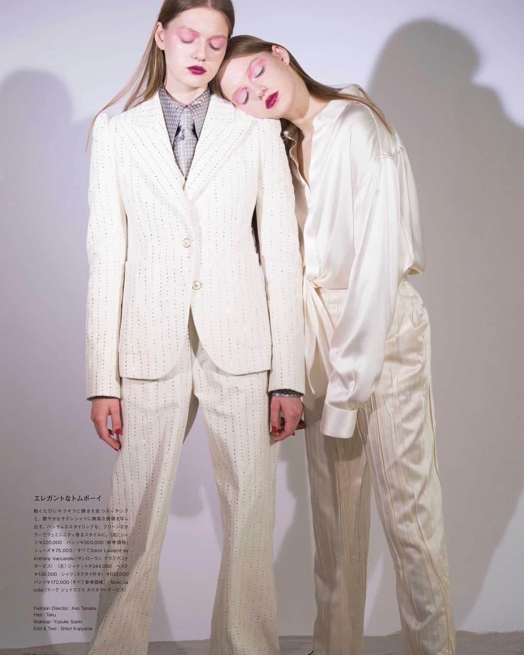 Yusuke Saekiのインスタグラム：「@numerotokyo  #newwork 3月28日（土）発売！﻿ Numéro TOKYO May 2020 No.136﻿ Pure at Heart「真っ白から始めよう」﻿ ﻿ Cover : Irina Nikonova, Valeriya Nikonova wearing Valentino by Sayo Nagase for @numerotokyo﻿ ﻿ Fashion Director：Ako Tanaka Hair：Taku Makeup：Yusuke Saeki Edit：Shiori Kajiyama ﻿ #numerotokyo #numerotokyo136 #PureatHeart #magazine #mode #fashion #art #culture #beauty #lifestyle #people #photo #tokyo」
