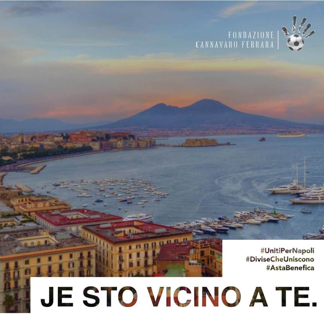 アントニオ・ミランテのインスタグラム：「"Je Sto Vicino a Te" è la nostra personale dichiarazione d'amore per Napoli e la Campania. Ho accettato l'invito degli amici Ciro Ferrara, Fabio e Paolo Cannavaro, e donerò una maglia a cui sono molto legato per l'asta benefica organizzata dalla loro fondazione. L'obiettivo è quello di aiutare le famiglie più bisognose e le fasce deboli della popolazione del nostro territorio, che oggi sono in grandi difficoltà a causa dei danni causati dal coronavirus.  Partecipa all'asta, restiamo #UnitiperNapoli: www.charitystars.com/MirantePerNapoli  #JeStoVicinoATe #AiutiamoNapoli #DiviseCheUniscono #SpesaSolidale  #UnitiperNapoli」