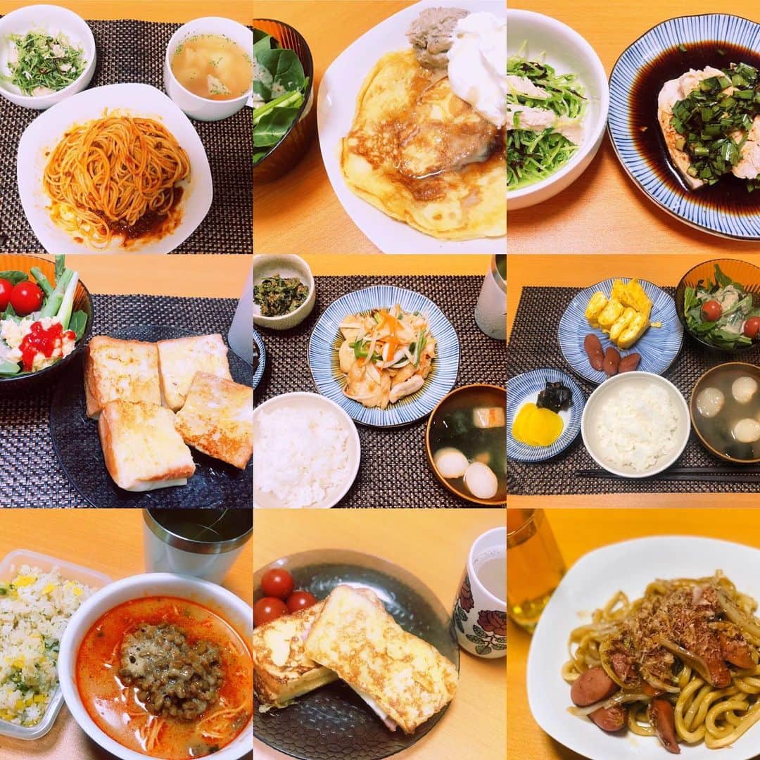 鮫島幸恵のインスタグラム：「#自炊 #第2弾  そう。 カップ麺だってあるし、 和えるだけのパスタもある。  簡単で美味しいって幸せ！  みなさん ちゃんと食べてますかー？」