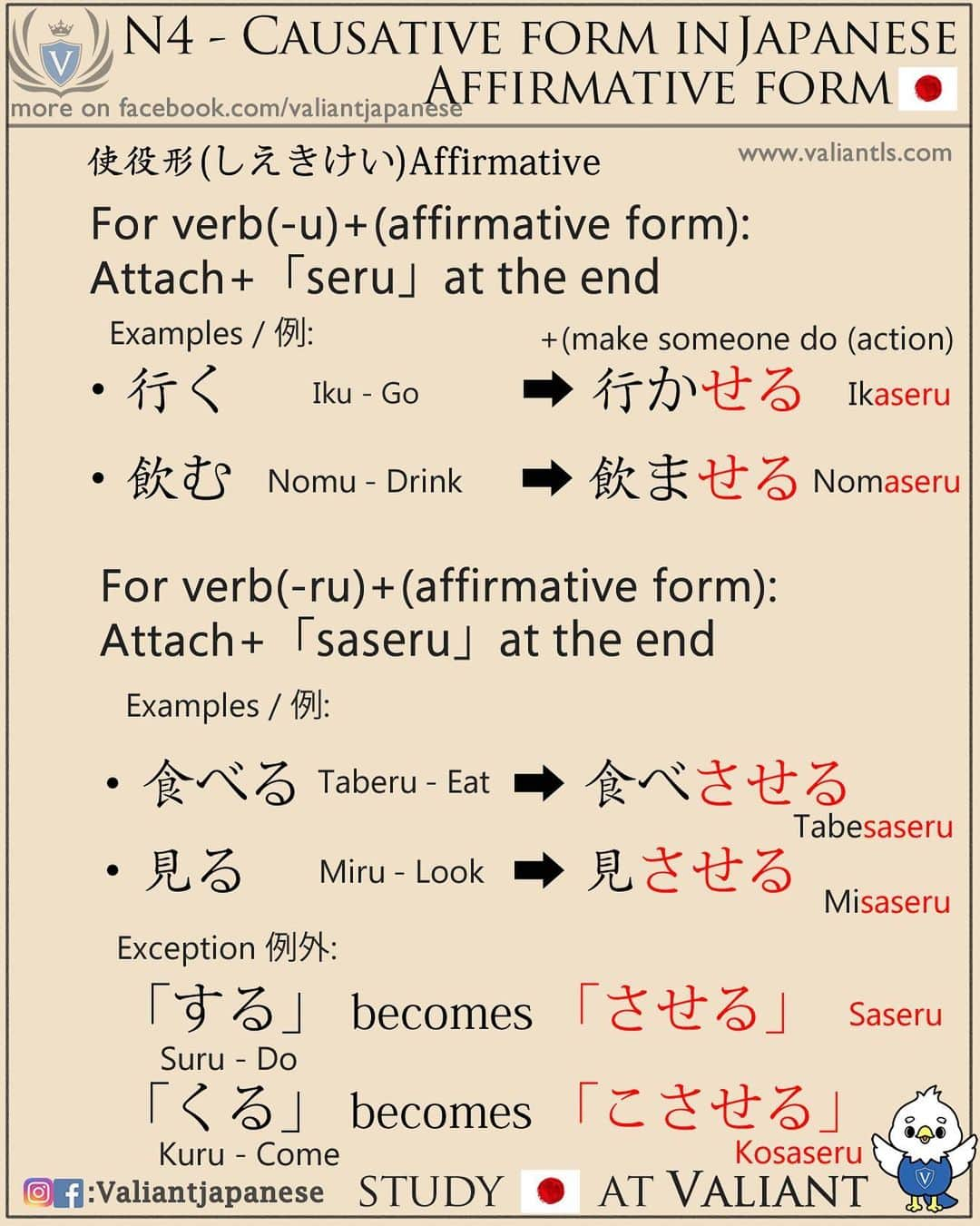 Valiant Language Schoolさんのインスタグラム写真 - (Valiant Language SchoolInstagram)「・ 🖌: @valiantjapanese ・ ⛩📓: Simple Japanese - Japanese Causative Forms 💁🏻‍♀️ . Learn Japanese at home online with out teachers! .」4月15日 12時38分 - valiantjapanese