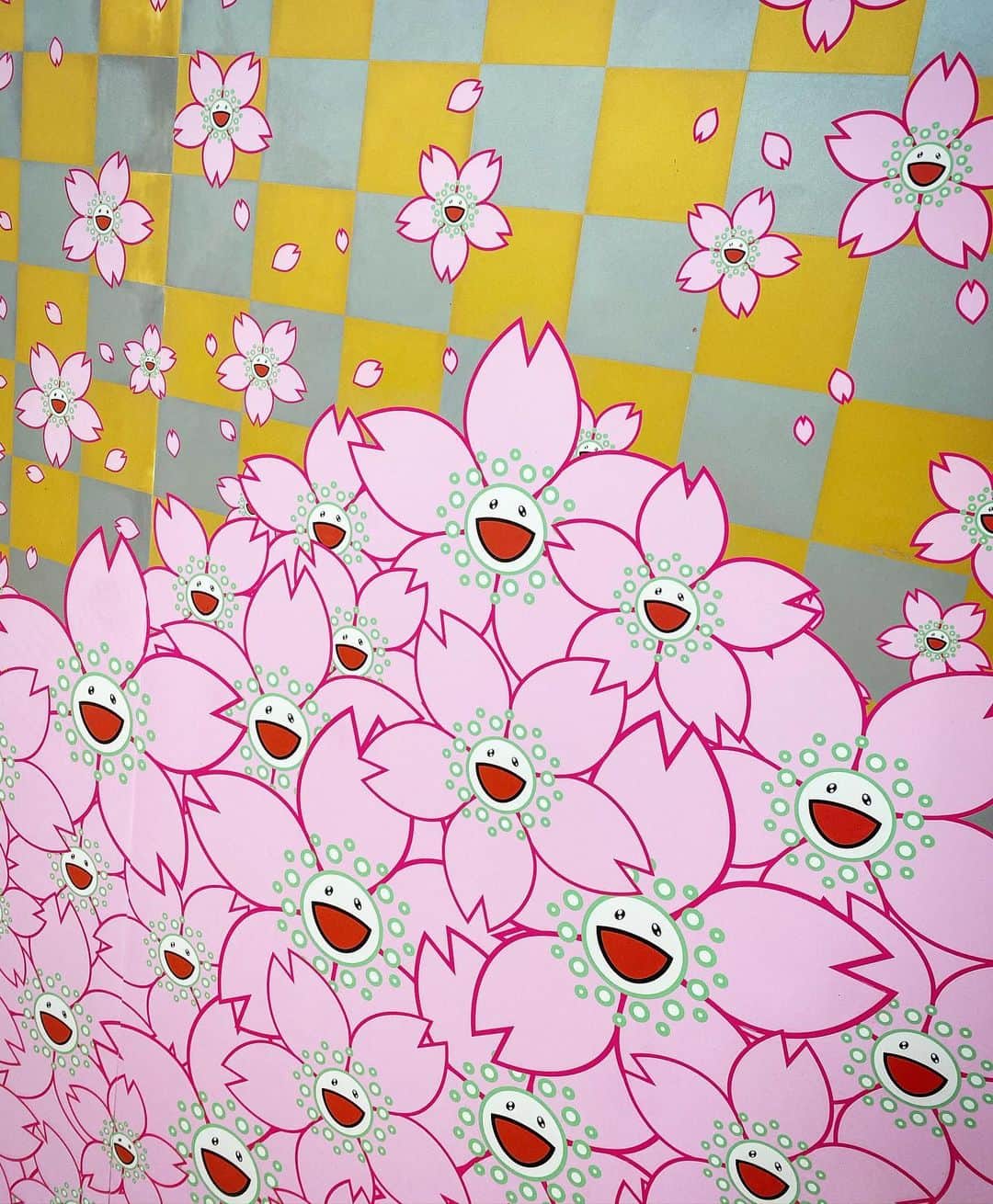 村上隆さんのインスタグラム写真 - (村上隆Instagram)「For @moriartmuseum "Stars" show New huge painting I am making still. " Mt. Fuji_kun & cherry blossoms Japan"」4月15日 17時17分 - takashipom