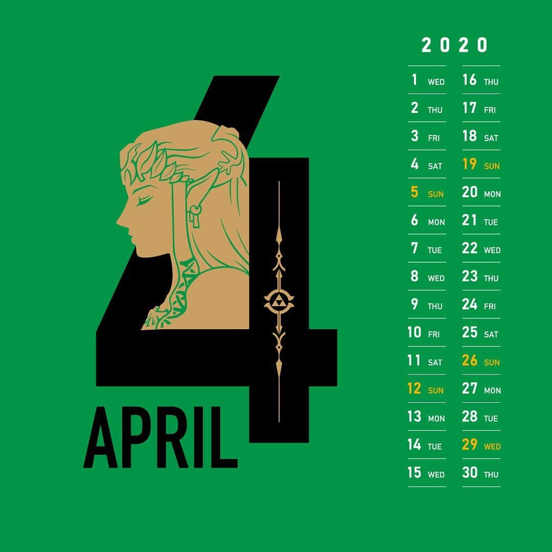 任天堂さんのインスタグラム写真 - (任天堂Instagram)「#2020年 #4月のカレンダー #April #calendar」4月1日 10時18分 - nintendo_jp