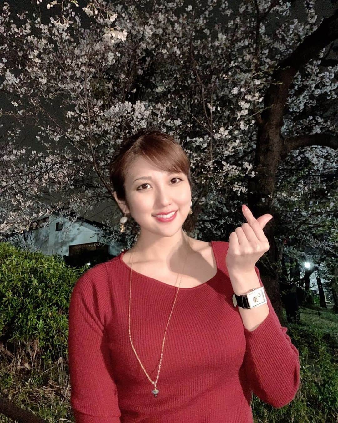 神谷麻美さんのインスタグラム写真 - (神谷麻美Instagram)「#夜桜 🌸⭐️🌸🌙🌸」4月1日 10時43分 - asamice428