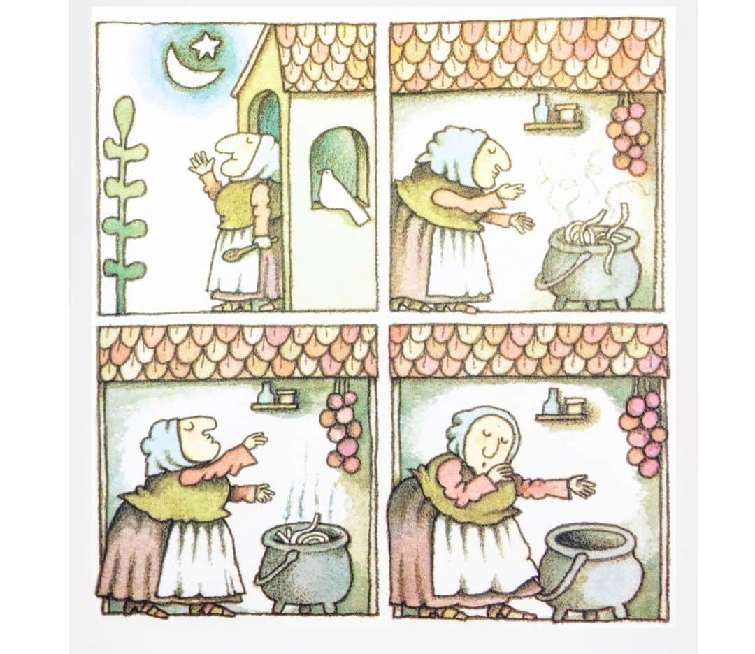 クレア・コフィーのインスタグラム：「Thank you, #TomieDePaola, for your the very many gifts you gave to the world, including Strega Nona - our bedtime MVP 4 1/2 years and counting. Rest peacefully.」