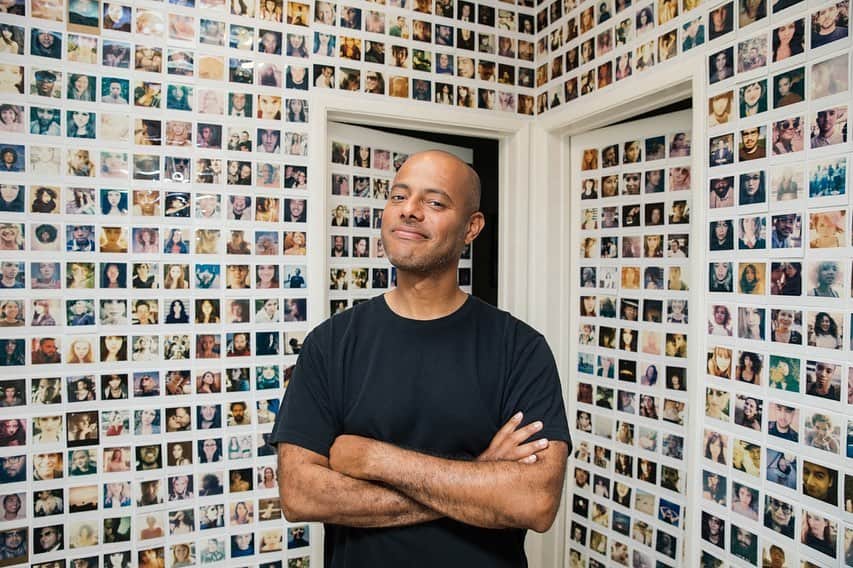 ローレン·ランドルフのインスタグラム：「I met @louobedlam on Flickr in 2008? 2009? He was then one of the very first people I met when I moved to Los Angeles a decade ago. He’s moved homes since then, but brought his Polaroid collection with him, naturally. I spotted my little baby-faced portrait amongst so many other recognizable people.  These are from the most recent set of photos I shot for my on-going project. I was finally feeling really motivated to get out and shoot more for this year. Hopefully I’ll still be able to... #whoimetontheinternet」
