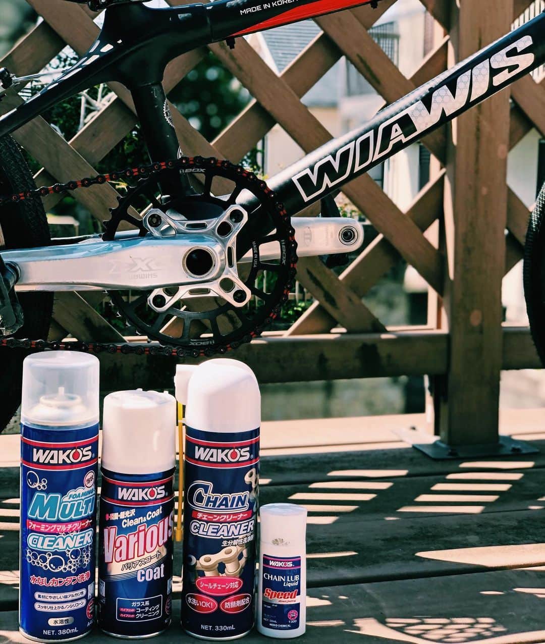 のインスタグラム：「WAKO’sのクリーナーを使って自転車をきれいに！✨ 本当にピカピカになるので次に自転車に乗るのがより楽しみになります😋 自転車をキレイにしてモチベーション上げていきましょう！  #Wakos #stayhome」