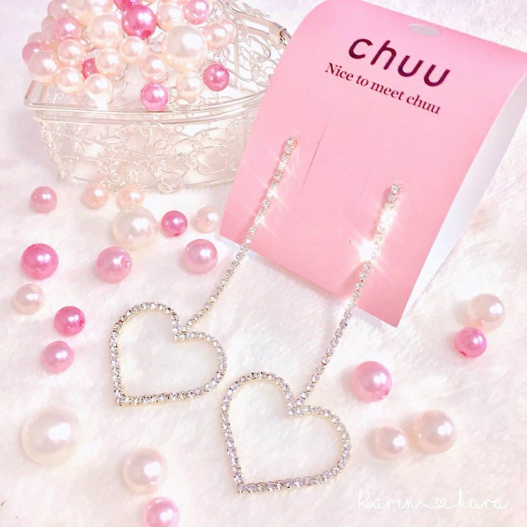 原かれんさんのインスタグラム写真 - (原かれんInstagram)「᯽ ハートのイヤリング♡ . . . きらきら♡♡♡ . ❥﻿(@chuu_japan ) . 早くおしゃれしてお出かけしたいな . . . . #chuu #accessory #instagood #instagood #イヤリング #instafashion #おきがくらぶ #kawaii  #お気に入り #ピンク #goodmorning  #favorite #패션 #뷰티스타그램 #キラキラ #ゆめかわいい #くすみ加工 #귀여워 #코디 #반짝반짝 #女子力」4月1日 13時57分 - karen_hara315