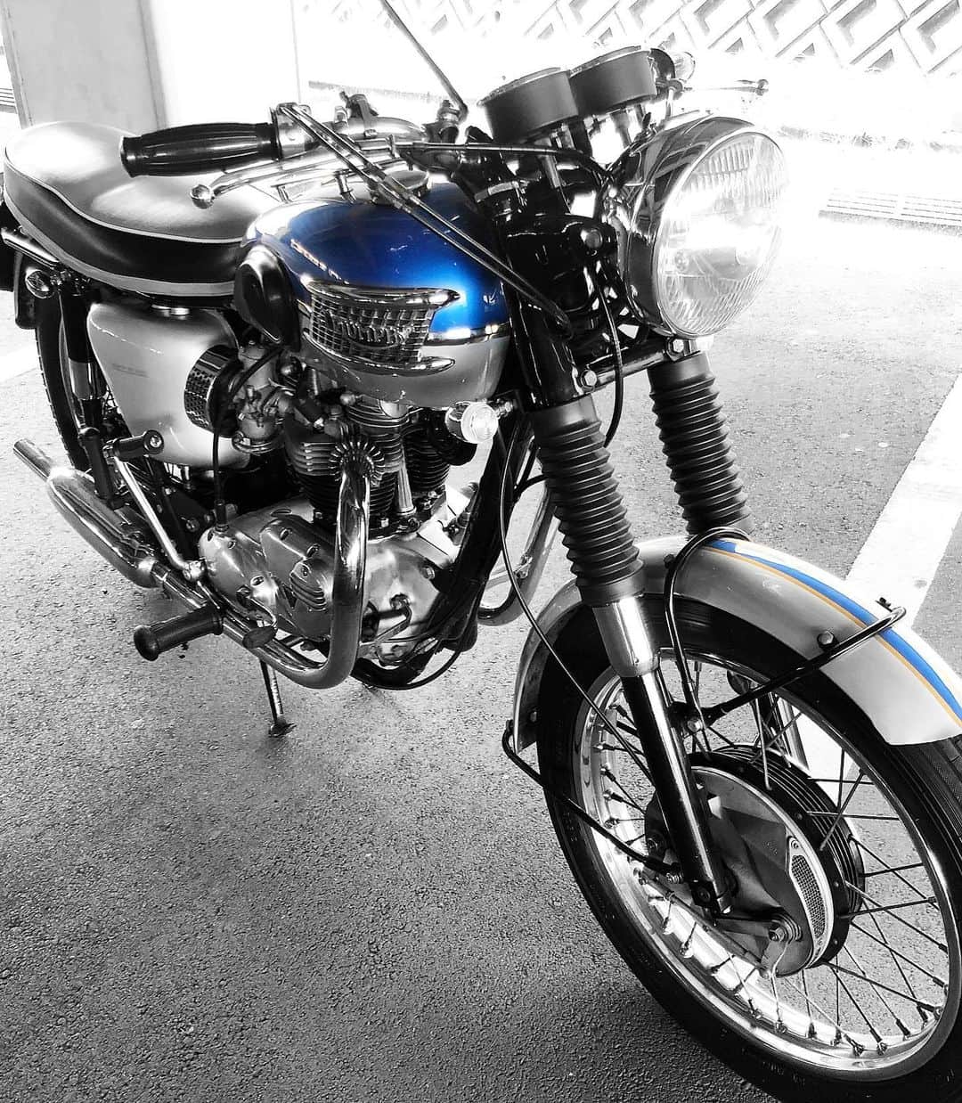 KIYOさんのインスタグラム写真 - (KIYOInstagram)「特に青が好きなわけではないけどボニーの青は好き。#mytriumphpic  #triumph #t120 #bonneville #bonnie #britbike #britishmotorcycles #classicmotorcycles #lewisleathers #madeinengland #rockers  #caferacer #tonupboys #triumphmotorcycles #vintagetriumph #manga #japanesecomic #love #instagood #cute #fashion #バイクメーン #ボニー #トライアンフ #ボンネビル #ロッカーズ #カフェレーサー #ルイスレザー」4月1日 15時24分 - kiriko009