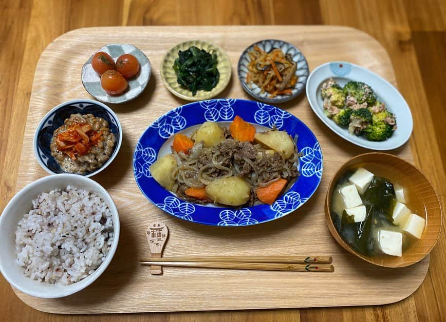 鮫島彩さんのインスタグラム写真 - (鮫島彩Instagram)「・ ・ 最近の夕食🍴 ・ ・ 食事と睡眠で免疫力を上げて感染予防にも繋げられたらいいなと思います🍚 ・ ・ #アスリート飯 #食事だけでは勝てないけれど #食事で負けることはある」4月1日 21時00分 - aya_sameshima