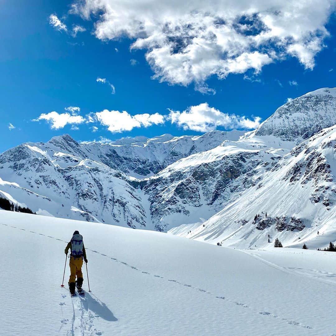 藤森由香のインスタグラム：「#Tb  We stayed in @tauernstoeckl in Böckstein 🏠 and went to Split boarding in sport Gastein last month.  I will never get bored in This place’s seasonal views🏔🍁🌿⛰ #splitboarding #burtonsnowboards #böchstein #austria #snowboarding #englishsetter #tauernstoeckl」
