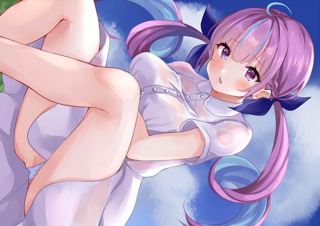 のインスタグラム：「絵を描きましたっ . . #illustration #illustrator #animegirl #animeillustration #gamegirl #gameillustration #hololive #minatoaqua #otaku #otakugirl #virtualyoutuber #vtuber #イラスト #イラストグラム #絵描き #コスプレイヤー #ホロライブ #湊あくあ #性感內衣 #パンツ #白ワンピース」