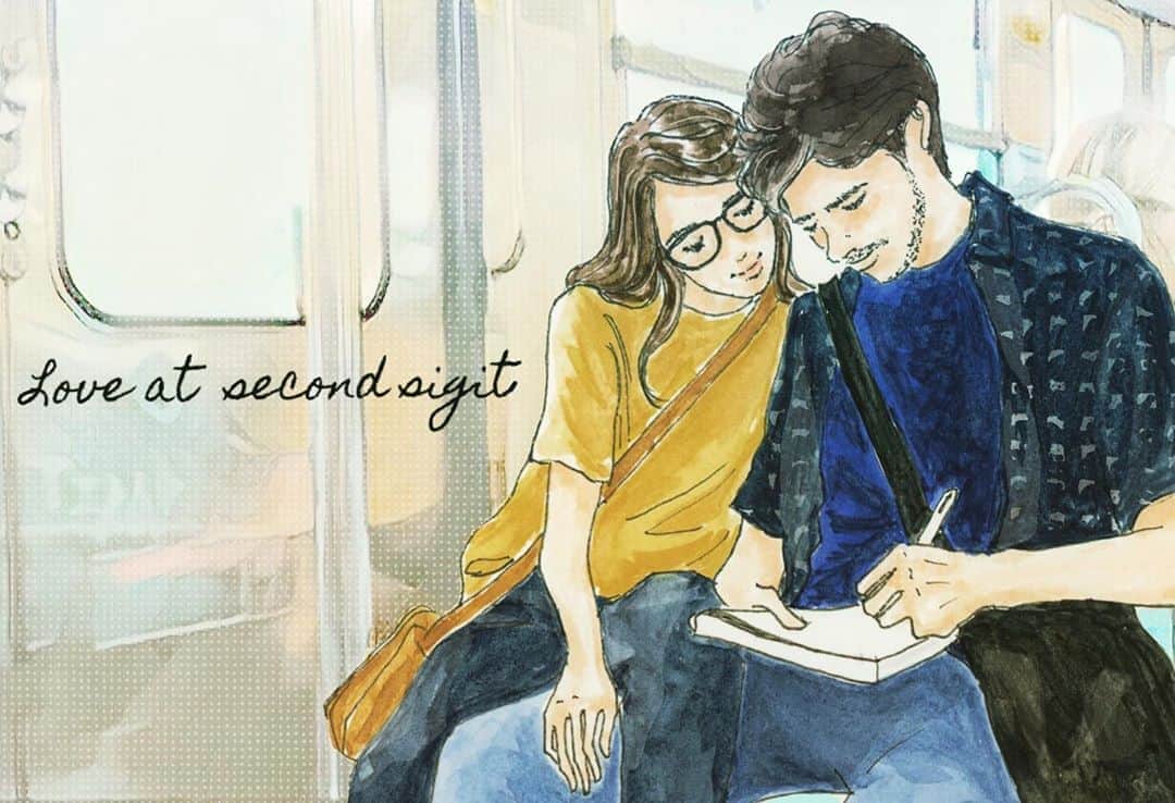 saekoのインスタグラム：「. 近日公開の映画『ラブ・セカンド・サイト はじまりは初恋の終わりから』のワンシーンをば✍️ . 美しいパリを舞台にしたファンタジック・ラブストーリー。 愛だの恋だのと大騒ぎするお年頃はとっくに過ぎでしまったのですが(苦笑)、観ていてどこか懐かしく、心がほんわかする映画でした♡ #感想文苦手😂 #イラストに気持ち込めてます 詳細は @lovesecondmovie でチェック✨ . #ラブセカで愛を知る#PR #ラブセカンドサイト#ラブセカ#映画#ロードショー#loveatsecondsight#ラブストーリー#胸キュン#イラスト#ファッションイラスト#イラストレーター#水彩#イラストグラム#illustgram#カジュアルコーデ#大人#デニムコーデ#メガネ女子#ロングヘア#drawing#fashionsketch」
