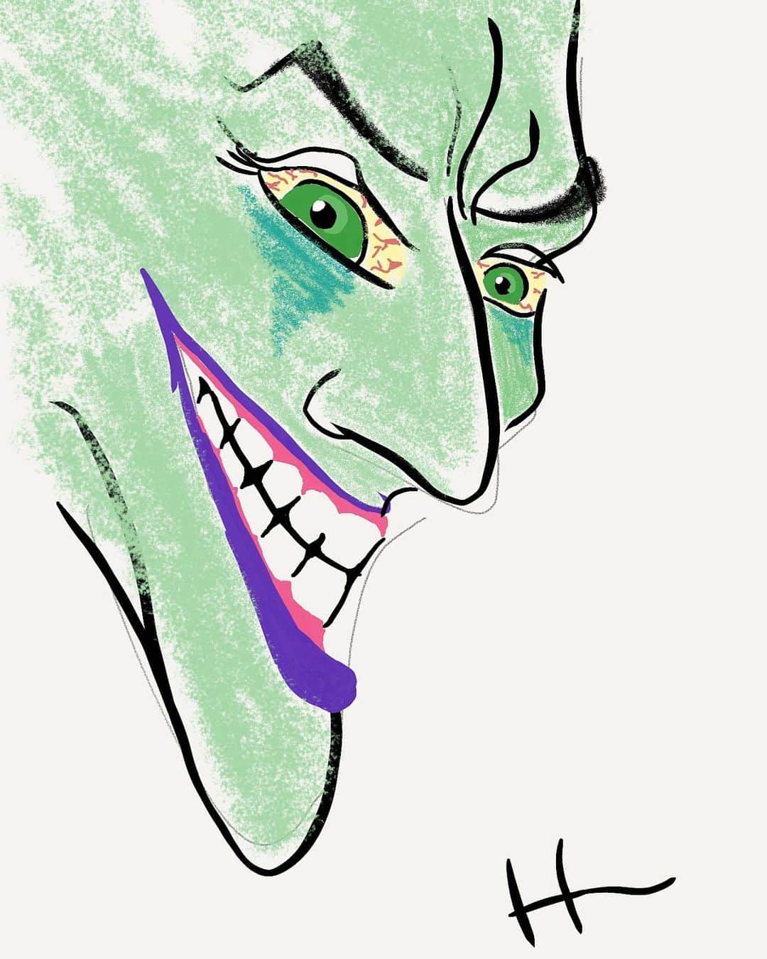 ハン・チャン（張行）のインスタグラム：「分享一下你們內心的小惡魔？😈 The moment you feel the conflict in your mind. #huntsdrawing #android #phonedrawing」