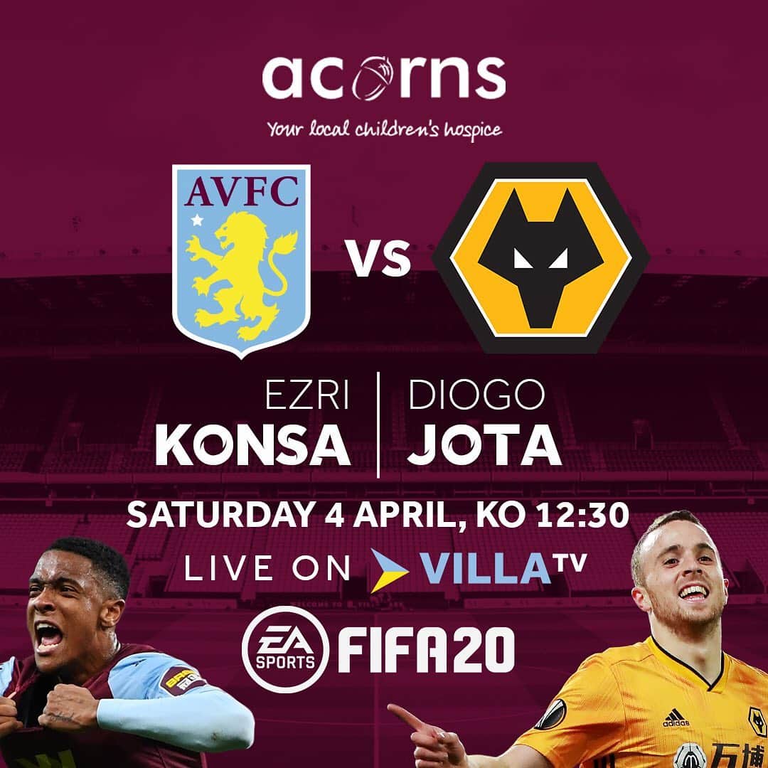 アストン・ヴィラFCさんのインスタグラム写真 - (アストン・ヴィラFCInstagram)「Aston Villa v Wolves was scheduled for this weekend, but thankfully @EKonsa_ and @DiogoJ_18 have stepped up to raise funds for @AcornsHospice! 🙌 #AVFC」4月1日 23時34分 - avfcofficial