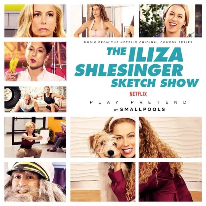 スモールプールズのインスタグラム：「NEW MUSIC! Our new song, ‘Play Pretend’ is avail now on all platforms (link in bio) ok brb as we go binge watch The Iliza Shlesinger Sketch Show on @netflix. Thank you to the legend @ilizas for having us」