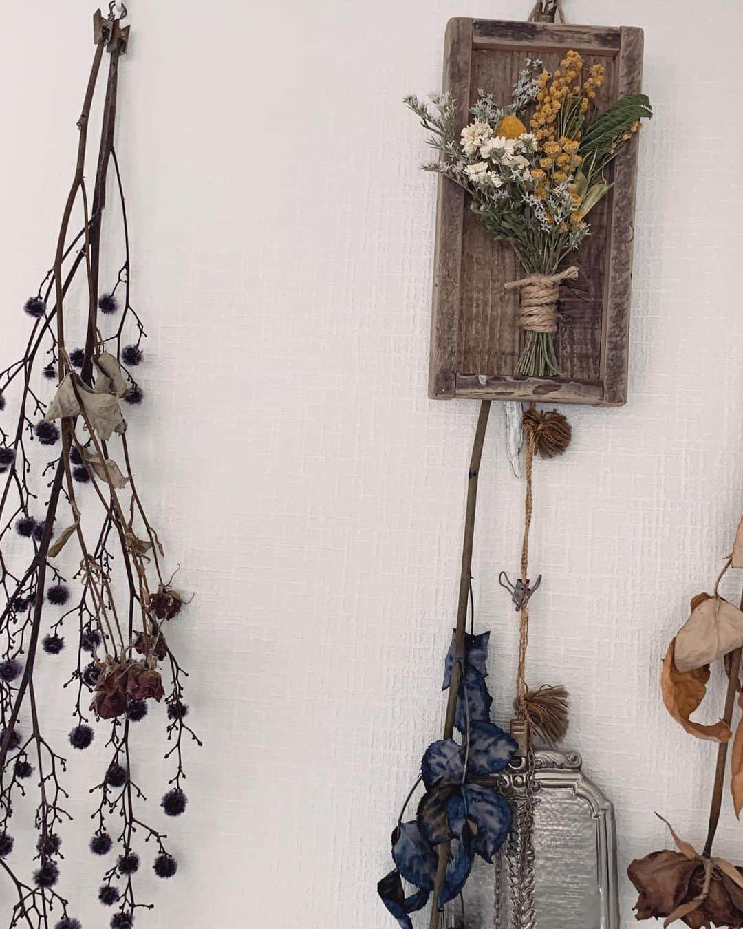 小谷実由さんのインスタグラム写真 - (小谷実由Instagram)「友達から貰った壁にかけられる可愛いお花。 ドライフラワーコーナーに仲間入り🍋嬉しいなあ」4月2日 10時49分 - omiyuno