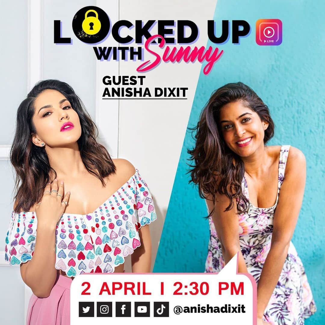 サニー・レオーネさんのインスタグラム写真 - (サニー・レオーネInstagram)「Hello everyone! Doing a live chat with my friend @anishadixit at 230pm today! Join in and watch the fun! @lockedupwithsunny  Catch me everyday for an episode “Locked up with Sunny” Brought to you by @starstruckbysl  #lockedupwithsunny」4月2日 16時33分 - sunnyleone