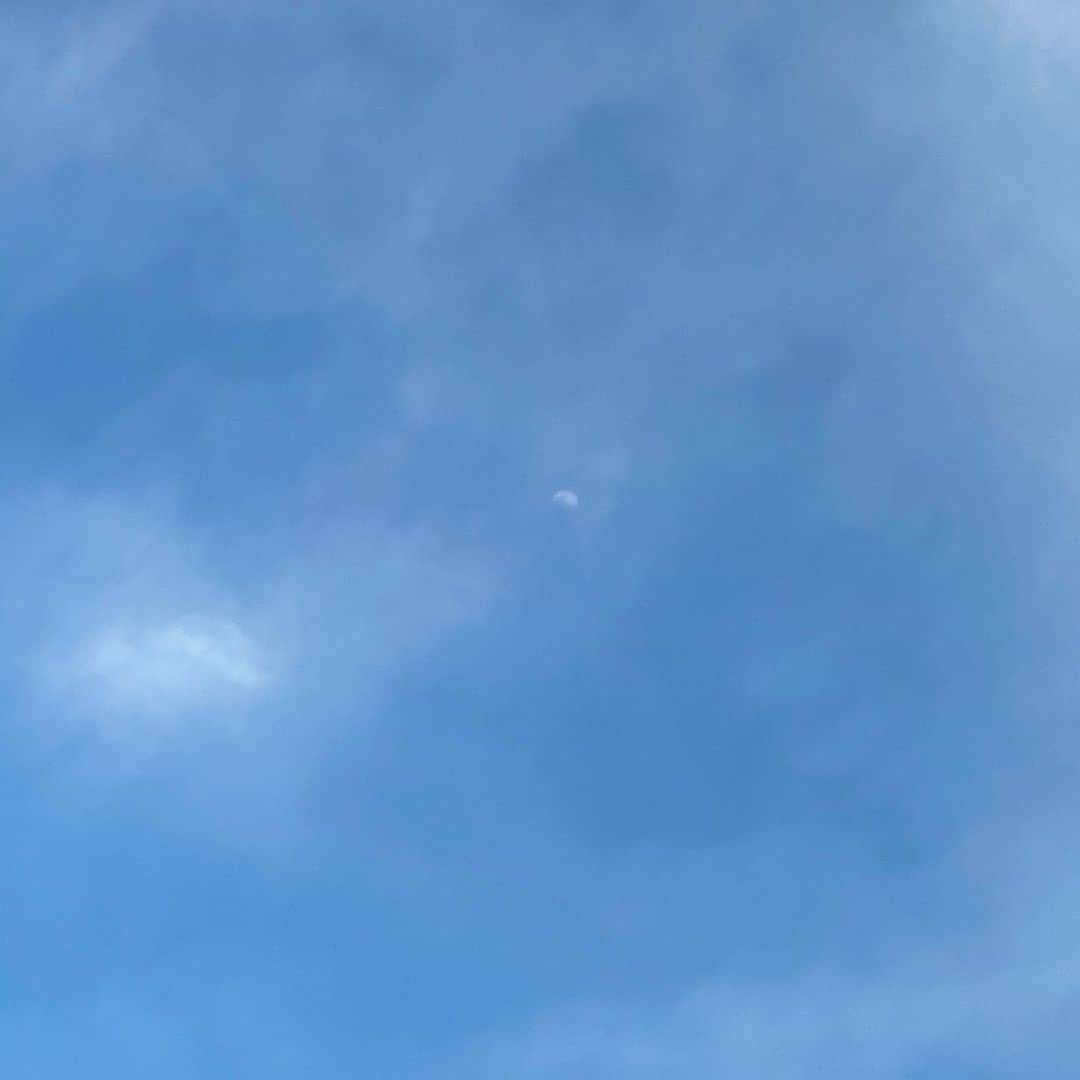 井上奈保さんのインスタグラム写真 - (井上奈保Instagram)「🌙 #スーパーへ向かう途中 #青空に月が見えた」4月2日 17時53分 - inouenaho1207