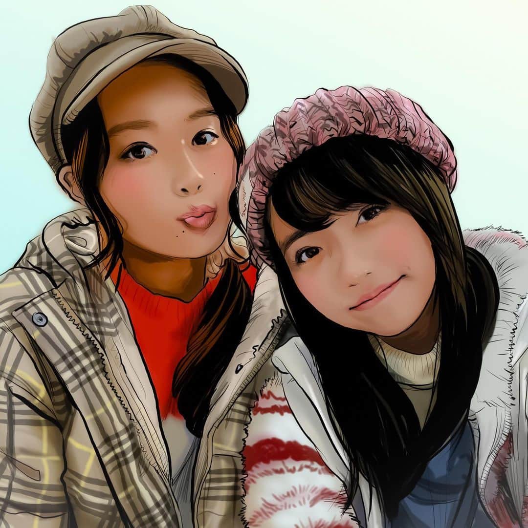 のインスタグラム：「‪『箭内夢菜さん(@yumenayanai_official )と大原優乃さん(@yuno_ohara )』‪ #似顔絵 #イラスト #イラストレーション #ドラマ #ゆるキャン #箭内夢菜 #犬山あおい #大原優乃 #各務原なでしこ #caricature #illustration #portrait #artwork #drawing #yumenayanai #yunoohara‬」