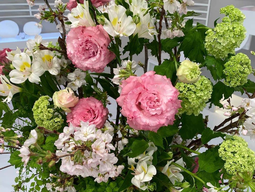 田中雅美さんのインスタグラム写真 - (田中雅美Instagram)「本日は、名古屋テレビの「アップ」に出演させていただきました。 ・ ・ 打ち合わせでは、みんなマスク着用。 そして、スタジオでは、しっかり距離を取っております。 ・ ・ スタジオの春らしい生花が可愛くて、癒されました。 ・ ・ 岐阜県の各務原市から桜の映像も届きました。 とってもとっても綺麗でした。 ・ ・ さて、問題です。 「各務原」 なんて読むでしょうか。 ・ ・ 私は、今日の放送で初めて知った地名＆漢字。笑 勉強になりました。 ・ ・ #名古屋テレビ #アップ #各務原 #花に癒される #桜の中継も綺麗だったな」4月2日 20時30分 - tanakamasami_official