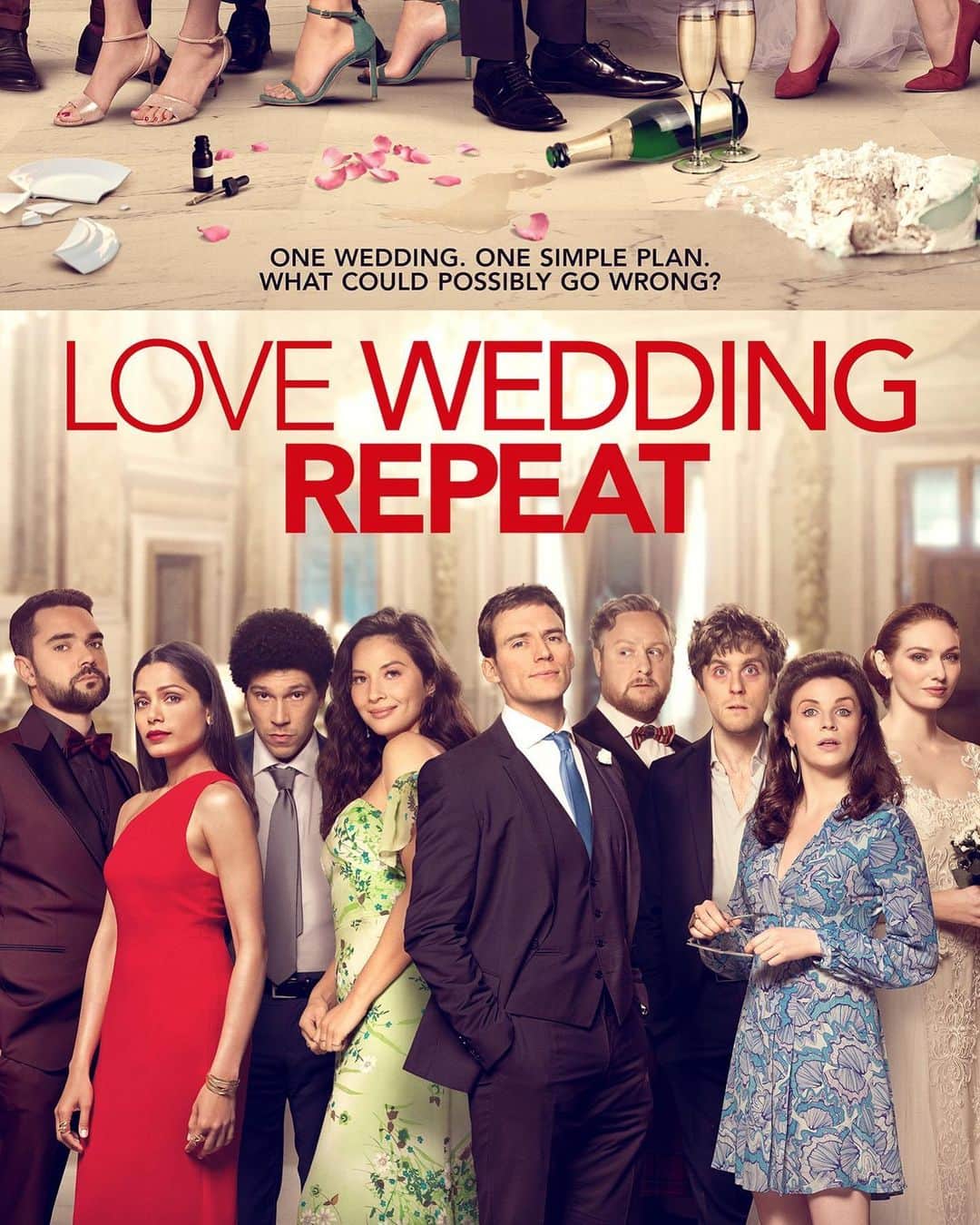 サム・クラフリンのインスタグラム：「Our new little comedy - “Love, Wedding, Repeat.” will be available on @netflixuk from April 10th.  @netflixfilm  @eleanortomlinson @freidapinto @oliviamunn @weemissbea @timkeypoet @seapa220 @joel_fridays #jackfarthing ✌🏻」