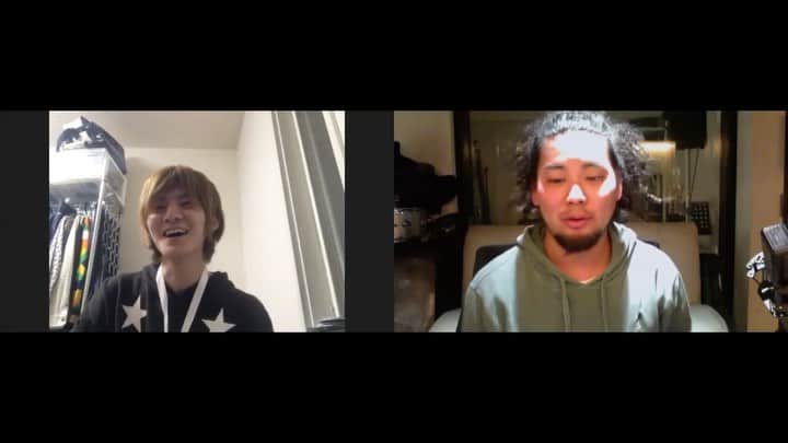 加部輝（ウルトラ寿司ふぁいやー）のインスタグラム：「‪キャッチボールしたかったけど外出れないから翼とオンラインキャッチボールした。‬ ‪(ミーティングしてましたの意)‬ ‪#キャッチボール‬ ‪#極寿司炎‬ ‪#ウルトラ寿司ふぁいやー‬」