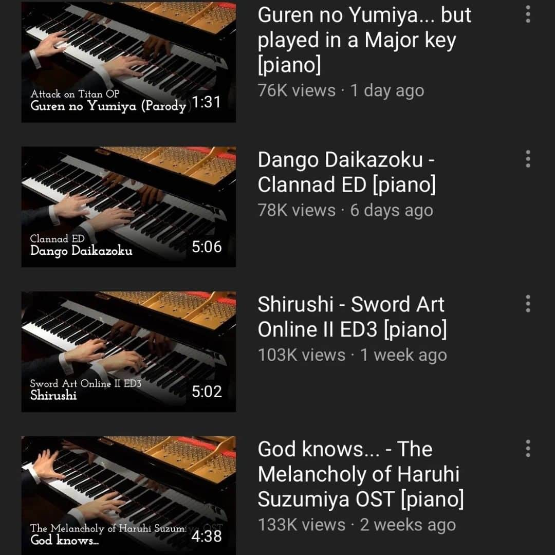 Animenz（アニメンズ）のインスタグラム：「Today I started using customized thumbnails for my Youtube uploads to help you navigate a little bit better through my videos! I hope you like the new look!  #Animenz #pianoarrangement #YouTube #thumbnails #youtubechannel #update #animepiano #animenzpiano #animenzzz」