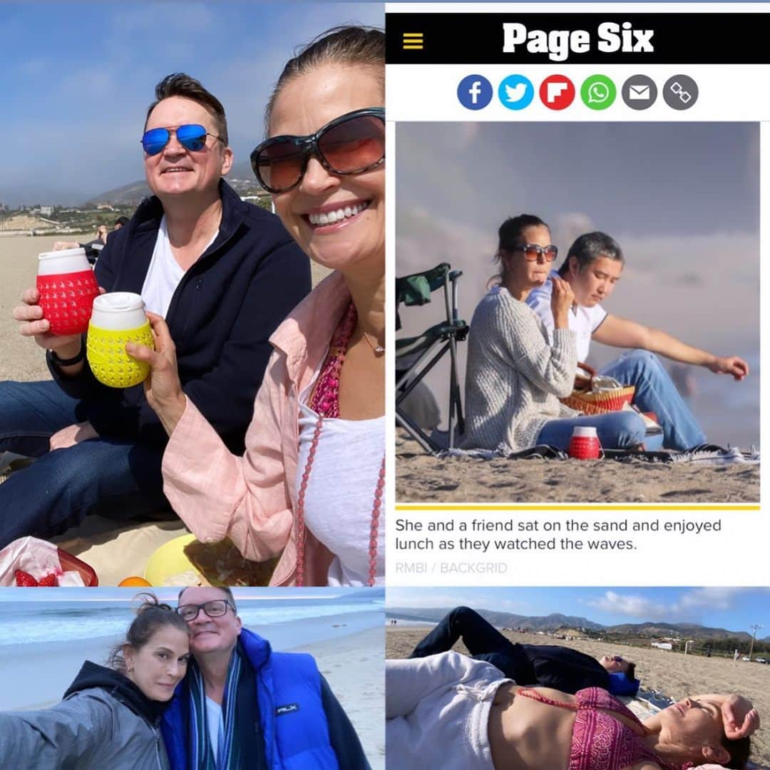 テリー・ハッチャーのインスタグラム：「In the category of “Not that important but WTF?!” Why would @pagesix go to all the trouble to actually fabricate a totally different “friend” for me to be at the beach with. This was my last day out before...you know... #covid. Frankly, a day I treasure with my actual amazing friend Simon. It included walks, laughs, whales and sunsets and of course #vantherapy. 😉 And with the world now social distancing, it’s a memory I hold dear. So what the fuck @pagesix ?! Why???!!! #stupid So bad for actual news! #photoshopped #why Who the fuck is that guy anyway???!!! DM if you know 🤪」