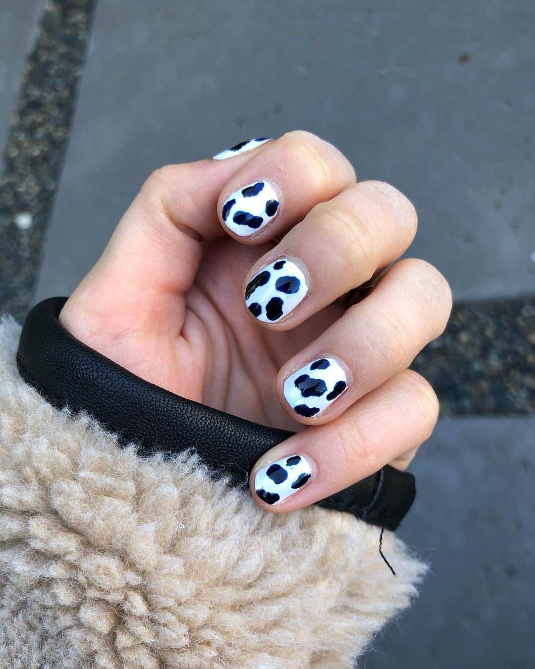 G・ハネリウスさんのインスタグラム写真 - (G・ハネリウスInstagram)「🐮cow print nails !!🐄 such an easy at home nail art design using @gpolishofficial in Chelsea and Hell’s Kitchen 💅🏻 do you guys want to see a tutorial for this? lmk ⬇️」4月4日 3時34分 - ghannelius