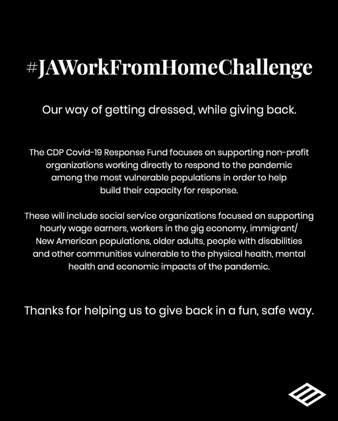 ニック･ウースタさんのインスタグラム写真 - (ニック･ウースタInstagram)「I’m partnering with @josephabboud to kick off the #JAWorkFromHomeChallenge — our way of getting dressed while giving back. Join me in posting your best WFH outfit (Business up top, “at home” on the bottom), and most creative WFH office setup. The best/most creative entry will win a custom fitted Joseph Abboud Suit! - For this challenge, the executives on the @josephabboud brand team have pledged to personally donate $10,000 to the CDP COVID-19 Response Fund. For every #JAWorkFromHomeChallenge entry that we see up until April 10th, the Joseph Abboud Brand exec. team will donate an additional $1 to the donation pool. Again — each entry from you = an extra $1 in the pool. - How To Enter The Challenge: 1️⃣ Post a photo or video on your Instagram Feed or MyStory of your WFH outfit and setup. Make sure to tag #JAWorkFromHomeChallenge and @josephabboud so we can see your entry. 2️⃣ Tag friends in your challenge post caption or MyStory for extra chances at winning the custom suit drawing. - I challenge you @georgecortina @rodrigopolack @nathan @michaelvfisher @garconjon @jeffmahshie  #JAWorkFromHomeChallenge 👔」4月3日 23時01分 - nickwooster