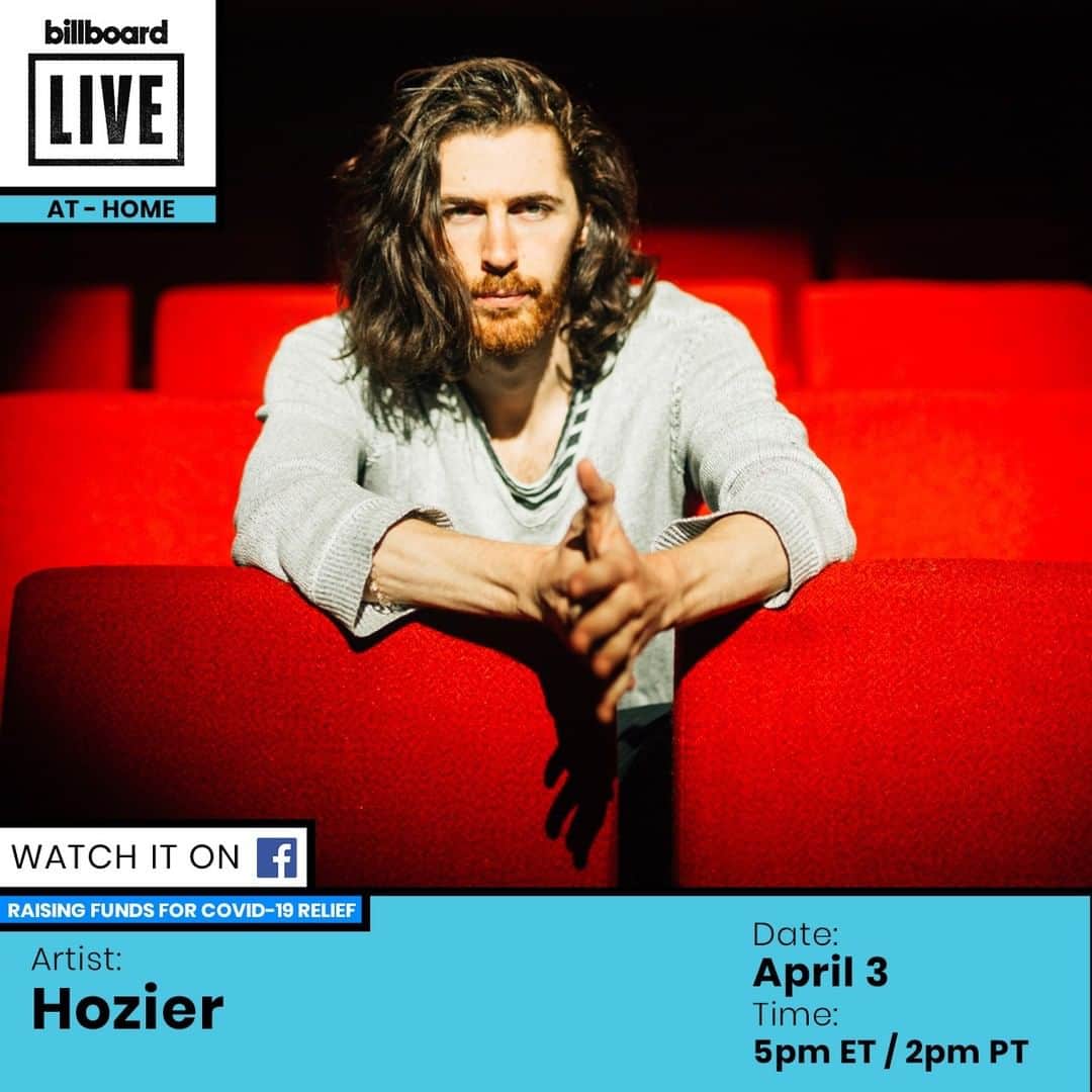 ホージアのインスタグラム：「I'm playing live on @billboard's Facebook page tonight at 5pm ET / 9pm GMT to benefit @dwcweb 💚」