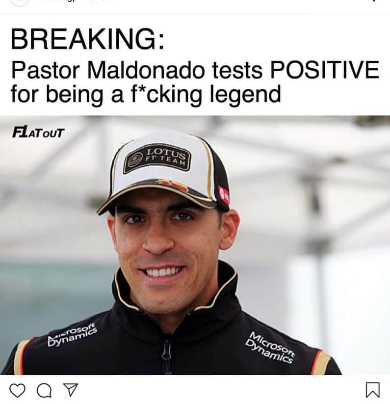 パストール・マルドナドのインスタグラム：「😎😎😎 #stayathome #quedateencasa ———————————————————- #legend #positive #1 #venezuela #power #f1 #fitness #fit #racing #car #racingdriver #instagood #2020」