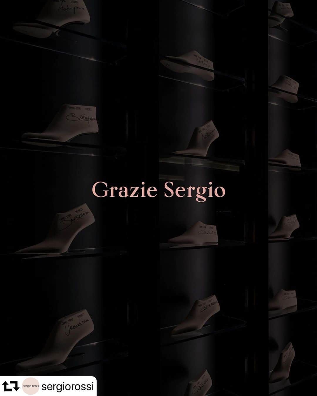 のインスタグラム：「#repost @sergiorossi ・・・ “Today everyone at Sergio Rossi joins me in remembering our dear Sergio, the inspiring founder of our dream. Sergio Rossi was a master, and it is my great honor to have met him and gotten to present him the archive earlier this year. His vision and approach will remain our guide in the growth of the brand and the business. He loved women and was able to capture a woman’s femininity in a unique way, creating the perfect extension of a woman’s leg through his shoes. Our long and glorious history started from his incredible vision and we’ll remember his creativity forever.” Riccardo Sciutto, CEO Sergio Rossi Group」