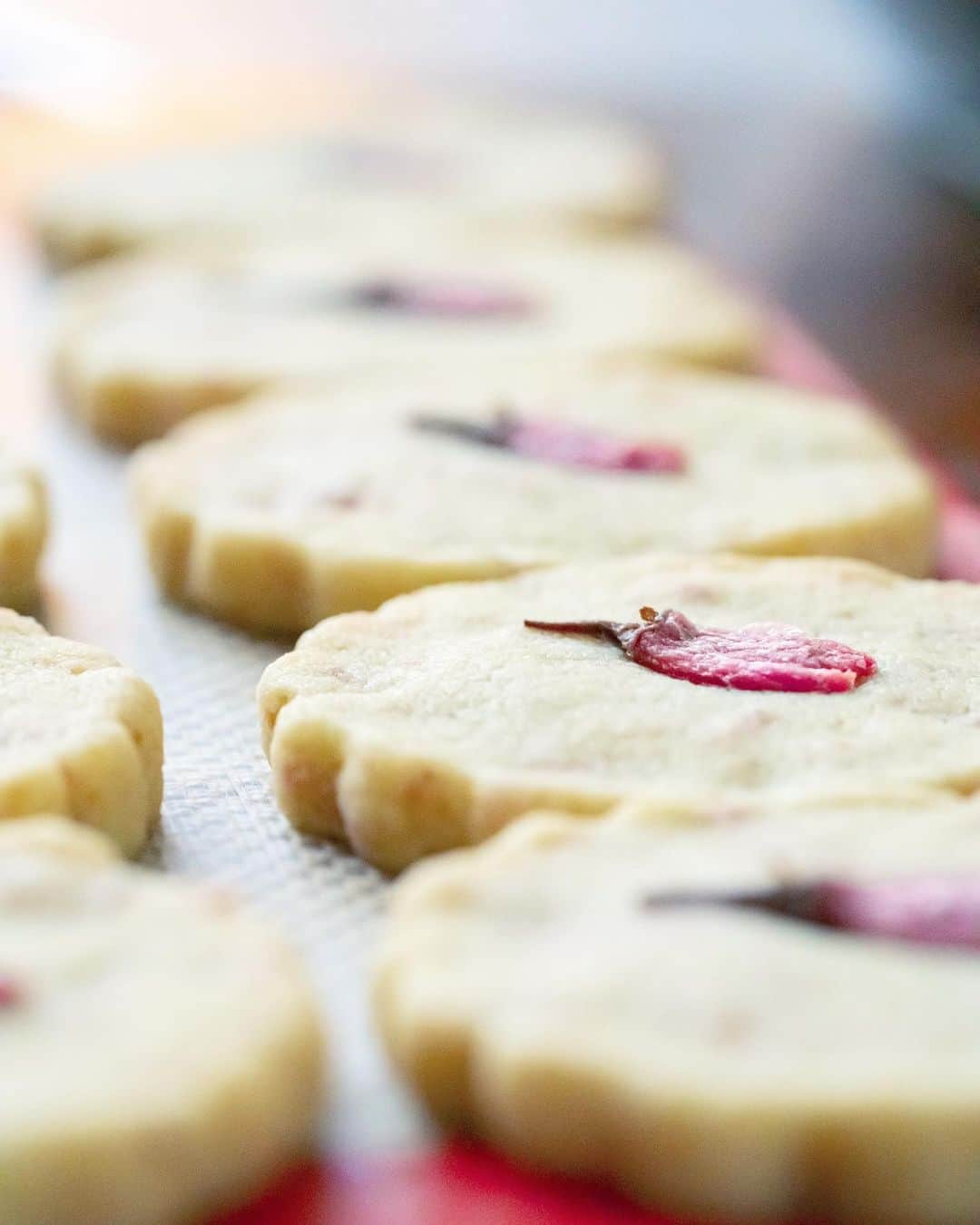 高嶋綾也のインスタグラム：「Sakura cookies🌸 I’m going to edit the video tomorrow. Stay positive and strong everyone💪🏻 #sakura #cookies #homebaking」
